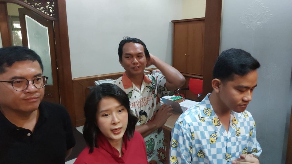 Wakil Ketua Dewan Pembina PSI, Grace Natalie usai bertemu Wali Kota Solo, Gibran Rakabuming Raka di Balai Kota Solo, Jumat 21 Juli 2023.