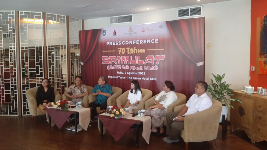 Jumpa pers Peringatan 70 Tahun Srimulat di The Sunan Hotel Solo, Rabu 2 Agustus 2023.