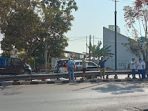 Satu unit mobil pikap menabrak pohon di ring road selatan Bantul.