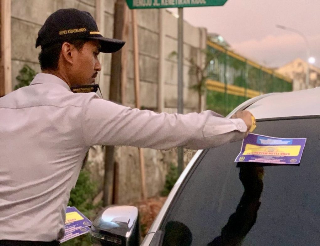 Penindakan parkir liar di Koya Yogya.