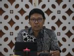 Penjabat Wali Kota Yogyakarta Singgih Raharjo saat memberikan sambutan pada Jumpa Pers di Ruang Bima Balaikota Yogyakarta, Jumat (29/12).