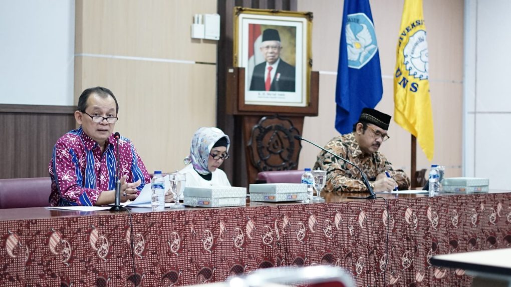 Jumpa pers pembentukan PPMWA UNS Solo sebagai bagian tahapan Pilrek. (Foto: dok. Humas UNS Solo)
