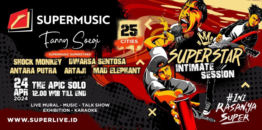Event Supermusic Superstar Intimate Session 2024 bakal kembali bergulir di 20 kota dengan menghadirkan sederet guest stars yang bakal menghibur para Superfriends. (Foto: dok Ist)