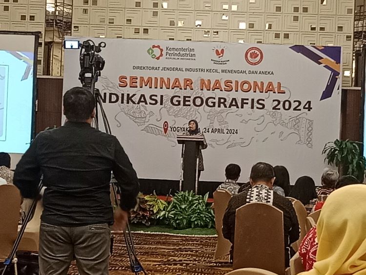 Seminar Nasional Indikasi Geografis yang berlangsung di Royal Ambarukmo Hotel, Sleman, Rabu (24/4).