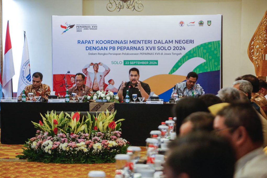 Rakor Peparnas XVII Solo 2024 di Sunan Hotel Solo, Senin 23 September 2024. (Foto: Dok. PB Peparnas XVII)