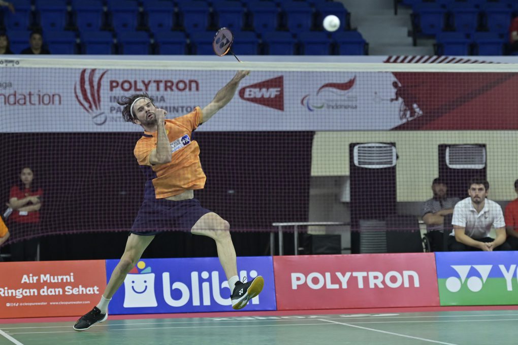 Peraih medali emas Paralympic Games 2020 dan 2024 kategori Tunggal Putra SL 4, Lucas Mazur mematok target menjadi juara di Polytron Indonesia Para Badminton International 2025. (Foto: dok. PIPBI 2025)