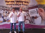 Kepala Wilayah Jawa Tengah Adira Finance, Agus Hartanto dan Head of Branch SSD Solo ADIRA Finance, Nanung Dwi Harjanto saat acara Media Gathering Adira Expo Solo di Platino Cafe and Resto, Rabu 21 Januari 2026. (Foto: Putri Sejati)