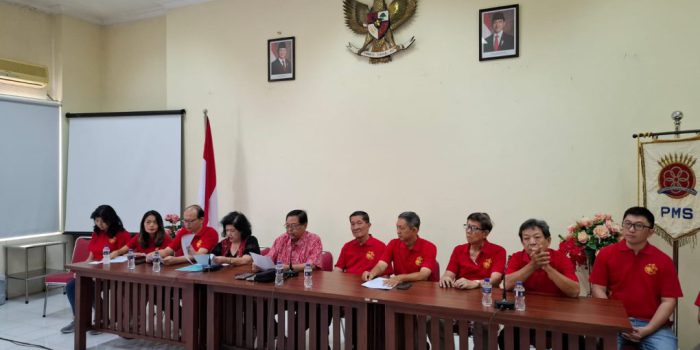 Panitia Bersama Imlek Bersama 2577/2026 Kota Solo saat jumpa pers di Kantor PMS, Jumat 29 Januari 2026. (Foto: Putri Sejati)