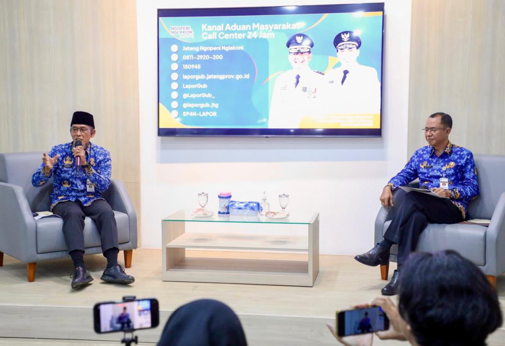 Sekretaris Daerah (Sekda) Provinsi Jawa Tengah, Sumarno dalam jumpa pers dengan wartawan di Kantor Gubernur Jawa Tengah, Jumat, 13 Februari 2026. (Foto: dok Humas Pemprov Jateng)