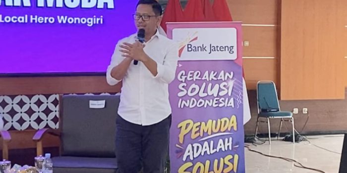 ‎Co-Founder GSI, Anas Syahirul ‎dalam Ngobrol Inspiratif Bareng Anak Muda yang digelar Gerakan Solusi Indonesia (GSI) bersama Pemkab Wonogiri, Kejaksaan Negeri Wonogiri dan Bank Jateng Cabang Wonogiri di Pendopo Kabupaten Wonogiri, Jumat 18 September 2026. (Foto: dok GSI)