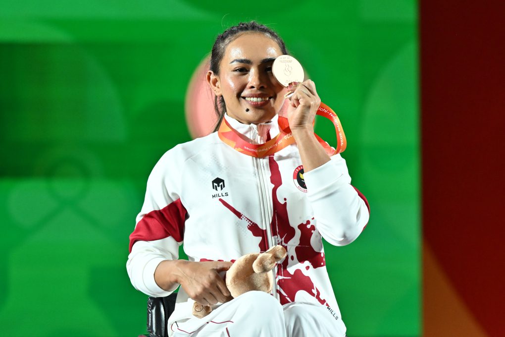 Atlet para angkat berat asal Bali, Ni Nengah Widiasih meraih medali perunggu dalam ajang Asian Para Games 2026 saat bertanding di Nagoya City Trade and Industry Center, Prefektur Aichi, Jepang, Senin 19 Oktober 2026 siang. (Foto: dok. Humas NPCI)