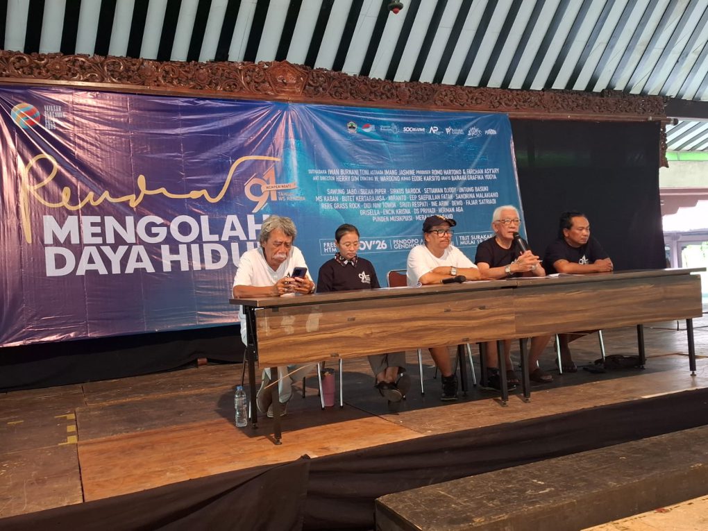 Press conference Konser Musikalisasi Puisi Mengolah Daya Hidup: Memperingati 91 Tahun WS Rendra di Pendopo Taman Budaya Jawa Tengah (TBJT), Kota Solo, Jawa Tengah, Selasa 27 Oktober 2026. (Foto: Putri Sejati)